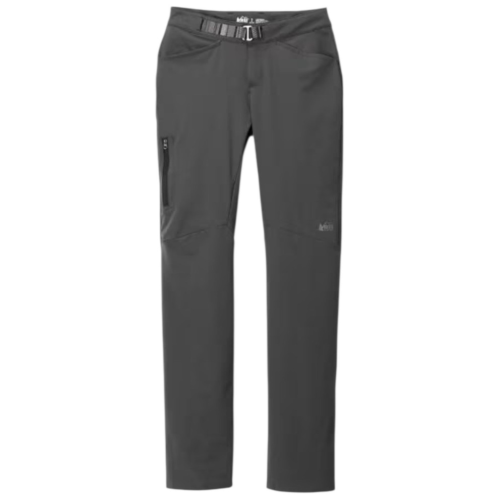 REI Co Op Womens Pants Size 4 Petite Gray Outdoor Hiking Belted Zip Pocket